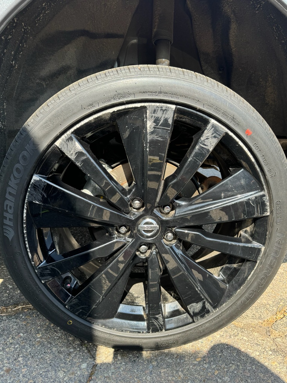 Painted wheel damage